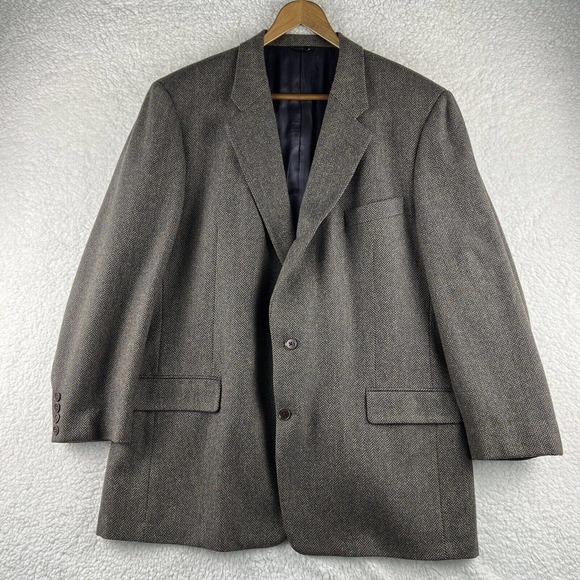 Bullock & Jones Sport Coat Blazer Sz 46L Tweed Harrington Wool Cashmere USA READ